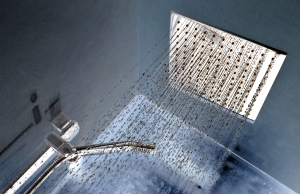 Detail of modern ceiling shower